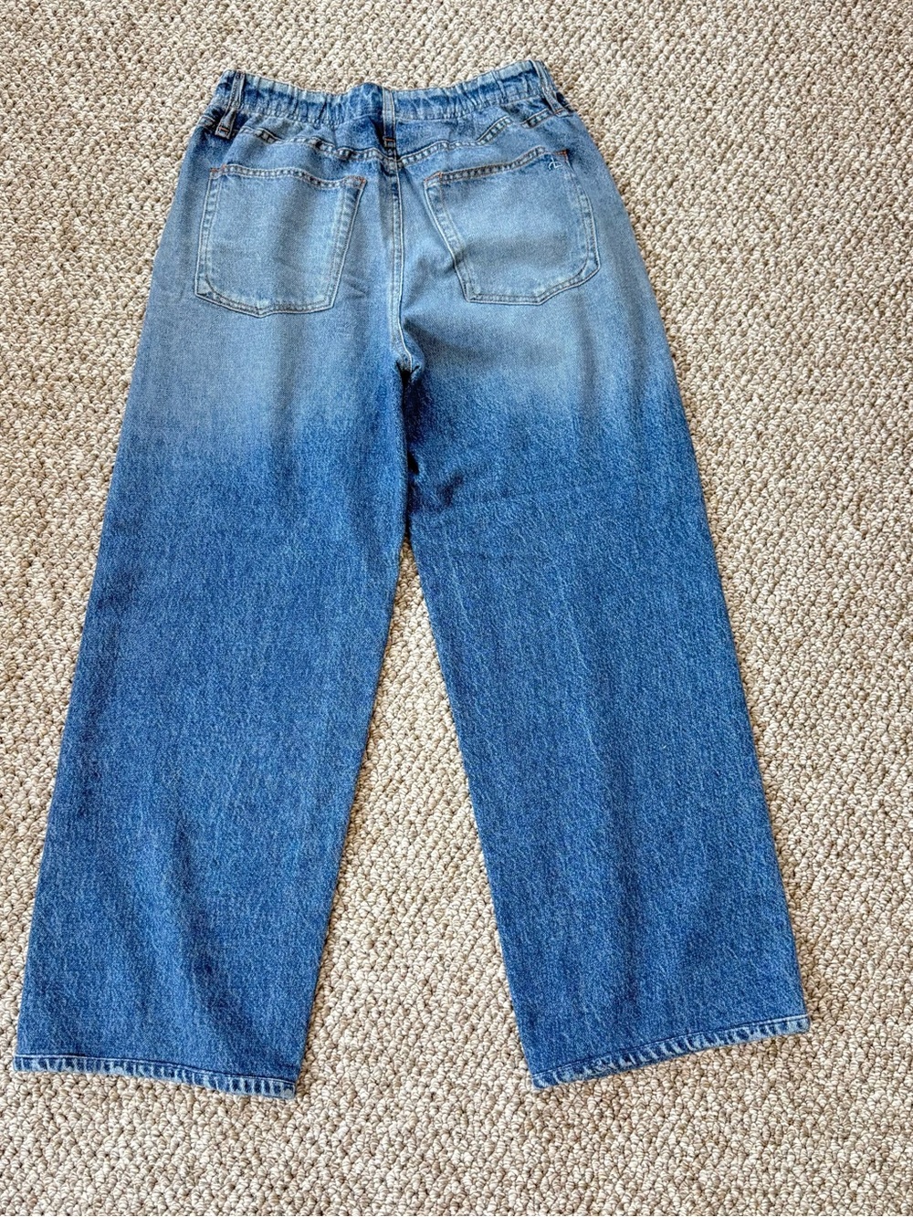 rag & bone Blue Wide-Leg Denim Track Pants - Picture 3 of 4